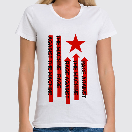 Заказать женскую футболку в Москве. Футболка классическая Rage Against the Machine от geekbox - готовые дизайны и нанесение принтов.