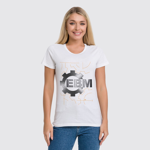 Заказать женскую футболку в Москве. Футболка классическая EBM / Electronic Body Music от OEX design - готовые дизайны и нанесение принтов.