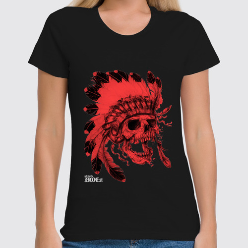 Заказать женскую футболку в Москве. Футболка классическая Skull от zeroone - готовые дизайны и нанесение принтов.
