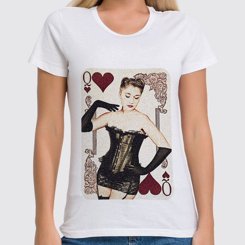 Заказать женскую футболку в Москве. Футболка классическая Pin up girl от Иван - готовые дизайны и нанесение принтов.