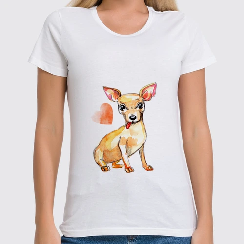Заказать женскую футболку в Москве. Футболка классическая Pam-pam-pam-pa-pa... Chihuahua! от Evgenia Bandagnomych - готовые дизайны и нанесение принтов.