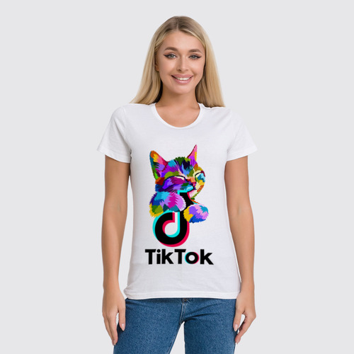 Заказать женскую футболку в Москве. Футболка классическая TIK TOK (Tik Tok video) от vista12761@rambler.ru - готовые дизайны и нанесение принтов.