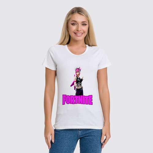 Заказать женскую футболку в Москве. Футболка классическая Fortnite от  PRO_DESIGN - готовые дизайны и нанесение принтов.