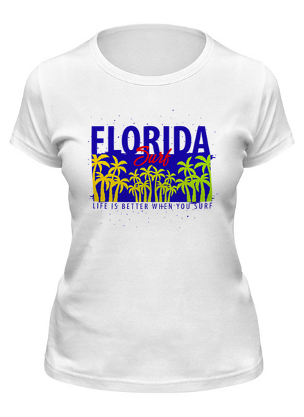 Заказать женскую футболку в Москве. Футболка классическая FLORIDA от balden - готовые дизайны и нанесение принтов.