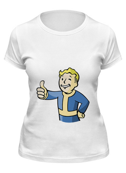 Заказать женскую футболку в Москве. Футболка классическая Vault Boy от YellowCloverShop - готовые дизайны и нанесение принтов.