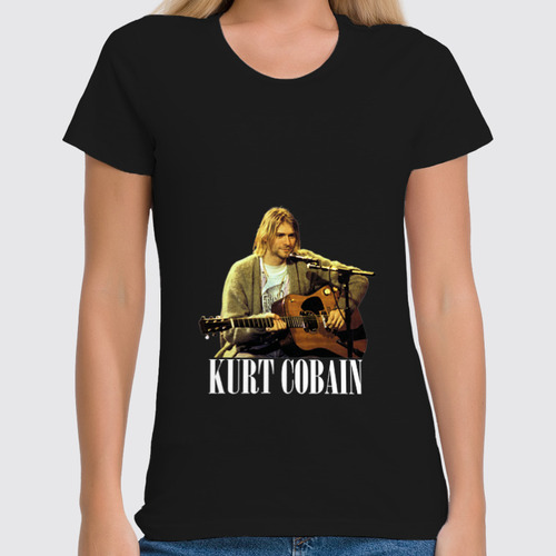 Заказать женскую футболку в Москве. Футболка классическая Nirvana Kurt Cobain guitar t-shirt от rancid - готовые дизайны и нанесение принтов.