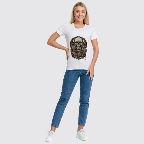Заказать женскую футболку в Москве. Футболка классическая skulls от corey_93 - готовые дизайны и нанесение принтов.