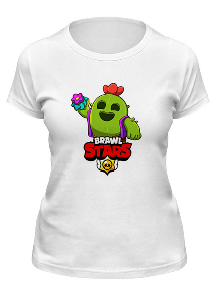 Заказать женскую футболку в Москве. Футболка классическая BRAWL STARS SPIKE от geekbox - готовые дизайны и нанесение принтов.