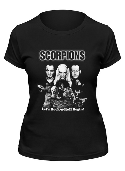 Заказать женскую футболку в Москве. Футболка классическая Scorpions Band от Leichenwagen - готовые дизайны и нанесение принтов.