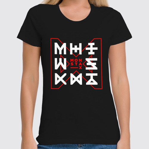 Заказать женскую футболку в Москве. Футболка классическая Monsta X от geekbox - готовые дизайны и нанесение принтов.