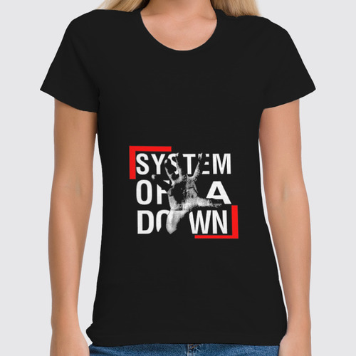 Заказать женскую футболку в Москве. Футболка классическая System of a down (logo) от Денис - готовые дизайны и нанесение принтов.