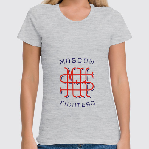 Заказать женскую футболку в Москве. Футболка классическая Moscow Fighters от mosk - готовые дизайны и нанесение принтов.