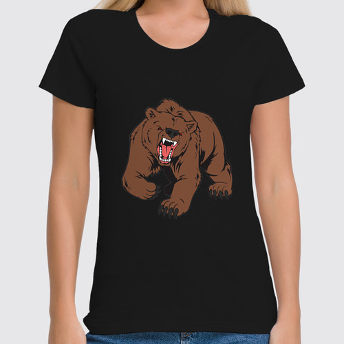 Заказать женскую футболку в Москве. Футболка классическая Bear / Медведь от crash - готовые дизайны и нанесение принтов.
