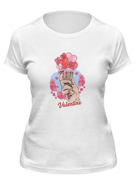Заказать женскую футболку в Москве. Футболка классическая Valentine's Day от Media M  - готовые дизайны и нанесение принтов.