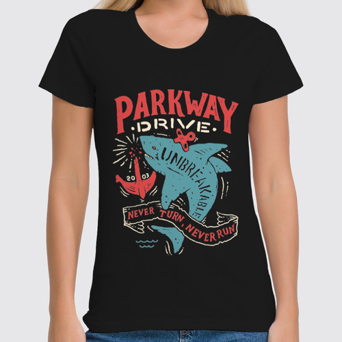 Заказать женскую футболку в Москве. Футболка классическая Parkway Drive от geekbox - готовые дизайны и нанесение принтов.