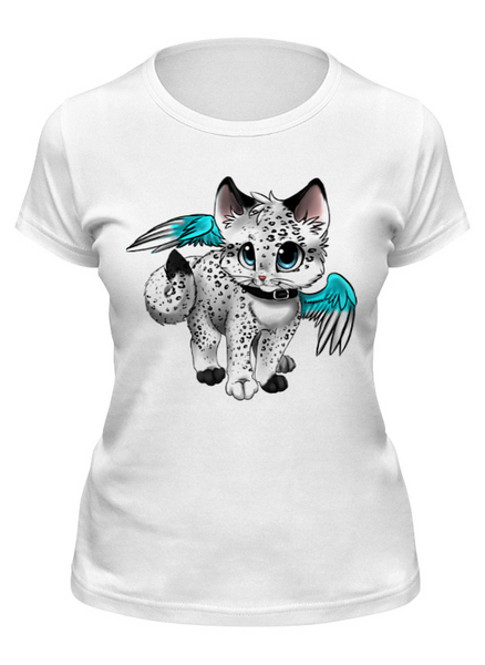 Заказать женскую футболку в Москве. Футболка классическая котик от annet0897 - готовые дизайны и нанесение принтов.