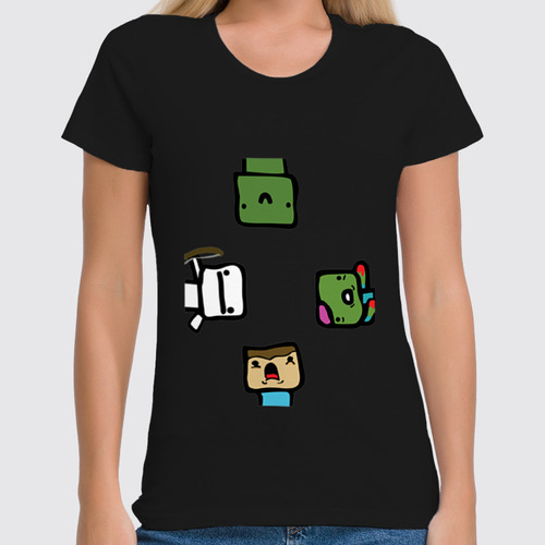 Заказать женскую футболку в Москве. Футболка классическая Minecraft от cherdantcev - готовые дизайны и нанесение принтов.