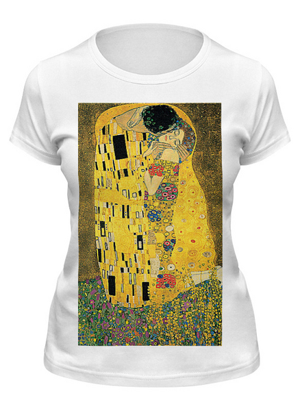 Заказать женскую футболку в Москве. Футболка классическая Поцелуй от Тима Старк - готовые дизайны и нанесение принтов.
