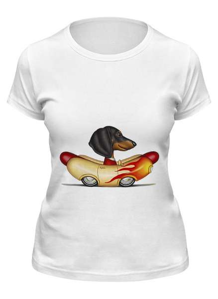 Заказать женскую футболку в Москве. Футболка классическая Wiener Hot Rod от t-brusher - готовые дизайны и нанесение принтов.