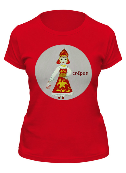 Заказать женскую футболку в Москве. Футболка классическая Масленица от mrs-snit@yandex.ru - готовые дизайны и нанесение принтов.