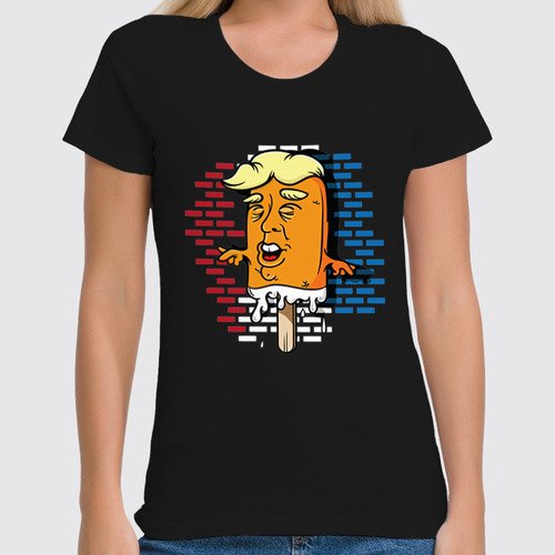 Заказать женскую футболку в Москве. Футболка классическая Эскимо Трамп от mystylez - готовые дизайны и нанесение принтов.