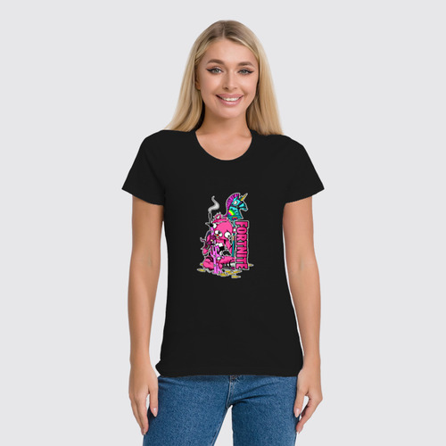 Заказать женскую футболку в Москве. Футболка классическая Fortnite, Cuddle Team Leader от geekbox - готовые дизайны и нанесение принтов.
