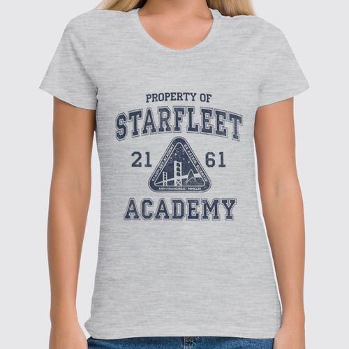 Заказать женскую футболку в Москве. Футболка классическая Starfleet Academy от geekbox - готовые дизайны и нанесение принтов.