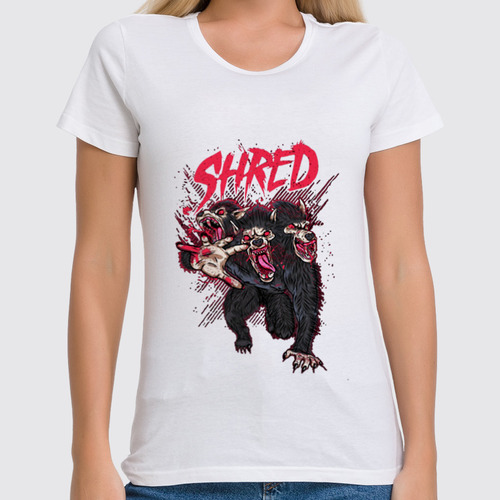 Заказать женскую футболку в Москве. Футболка классическая SHRED от T-shirt print  - готовые дизайны и нанесение принтов.