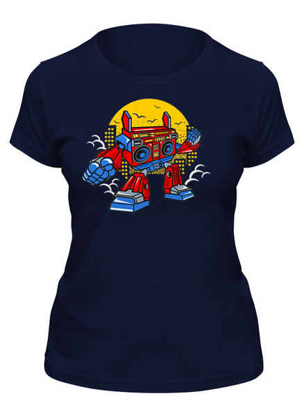 Заказать женскую футболку в Москве. Футболка классическая ❖ Boombox Robot ❖ от balden - готовые дизайны и нанесение принтов.