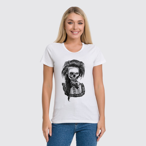 Заказать женскую футболку в Москве. Футболка классическая Zombie Girl от Leichenwagen - готовые дизайны и нанесение принтов.