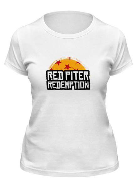 Заказать женскую футболку в Москве. Футболка классическая Red Piter Redemption от kamal-creations - готовые дизайны и нанесение принтов.