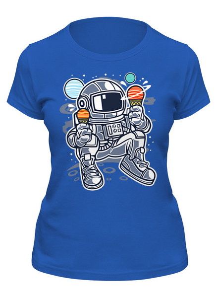 Заказать женскую футболку в Москве. Футболка классическая ☄ Astronaut Ice Cream ☄ от balden - готовые дизайны и нанесение принтов.