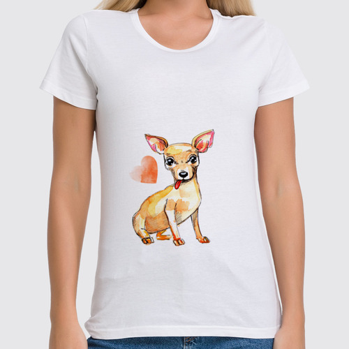 Заказать женскую футболку в Москве. Футболка классическая Pam-pam-pam-pa-pa... Chihuahua! от Evgenia Bandagnomych - готовые дизайны и нанесение принтов.