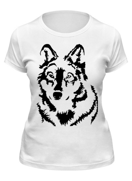 Заказать женскую футболку в Москве. Футболка классическая Тату волк от weeert - готовые дизайны и нанесение принтов.