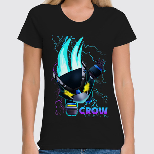 Заказать женскую футболку в Москве. Футболка классическая Brawl Stars CROW от vista12761@rambler.ru - готовые дизайны и нанесение принтов.