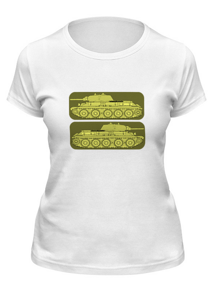 Заказать женскую футболку в Москве. Футболка классическая Tank T34 от beeloff - готовые дизайны и нанесение принтов.