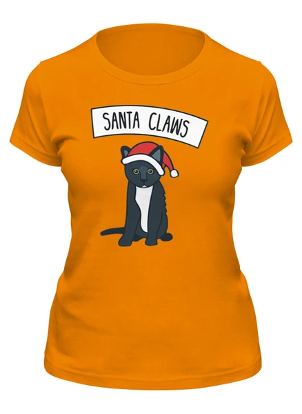 Заказать женскую футболку в Москве. Футболка классическая Santa Claws от skynatural - готовые дизайны и нанесение принтов.