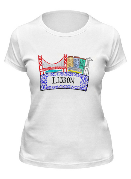 Заказать женскую футболку в Москве. Футболка классическая Lisbon от minnielle - готовые дизайны и нанесение принтов.