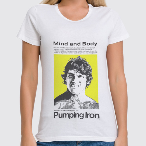 Заказать женскую футболку в Москве. Футболка классическая Pumping Iron  от KinoArt - готовые дизайны и нанесение принтов.