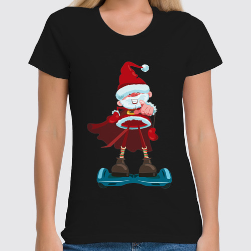 Заказать женскую футболку в Москве. Футболка классическая Санта  от T-shirt print  - готовые дизайны и нанесение принтов.