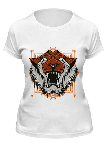 Заказать женскую футболку в Москве. Футболка классическая Тигр  от acidhouses - готовые дизайны и нанесение принтов.