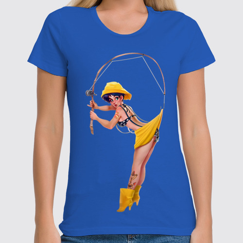 Заказать женскую футболку в Москве. Футболка классическая Fishing от balden - готовые дизайны и нанесение принтов.