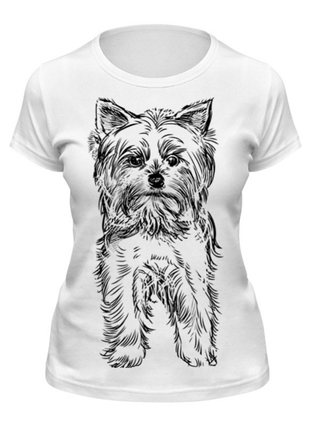 Заказать женскую футболку в Москве. Футболка классическая Собака от Mari_M - готовые дизайны и нанесение принтов.