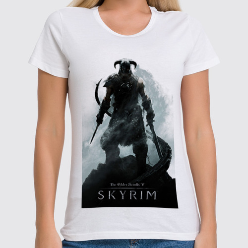 Заказать женскую футболку в Москве. Футболка классическая The Elder Scrolls V: Skyrim от amnesia - готовые дизайны и нанесение принтов.