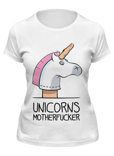 Заказать женскую футболку в Москве. Футболка классическая Единорог (Unicorn) от nadegda - готовые дизайны и нанесение принтов.