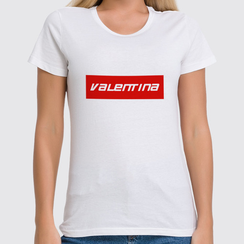Заказать женскую футболку в Москве. Футболка классическая Valentina от THE_NISE  - готовые дизайны и нанесение принтов.