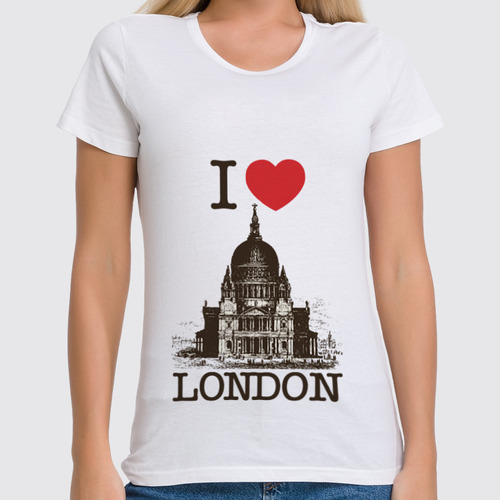 Заказать женскую футболку в Москве. Футболка классическая Я люблю Лондон от Celluloid - готовые дизайны и нанесение принтов.