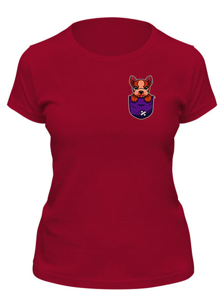 Заказать женскую футболку в Москве. Футболка классическая Песик в кармане  от T-shirt print  - готовые дизайны и нанесение принтов.