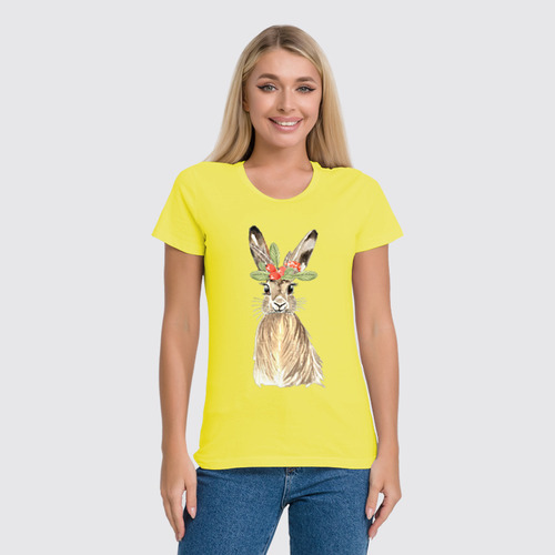 Заказать женскую футболку в Москве. Футболка классическая Кролик от T-shirt print  - готовые дизайны и нанесение принтов.