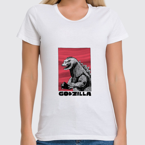 Заказать женскую футболку в Москве. Футболка классическая Godzilla от Татьяна - готовые дизайны и нанесение принтов.